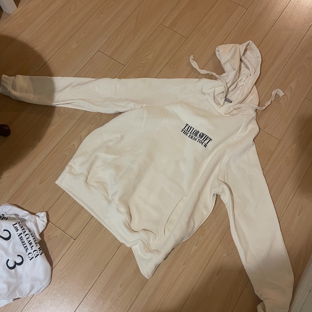 Taylor Swift Off-White Hoodie with Black Print